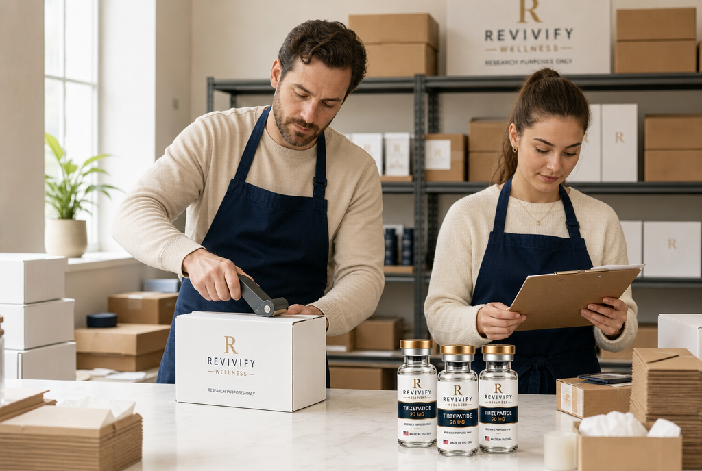 Revivify Wellness fulfillment team packing orders