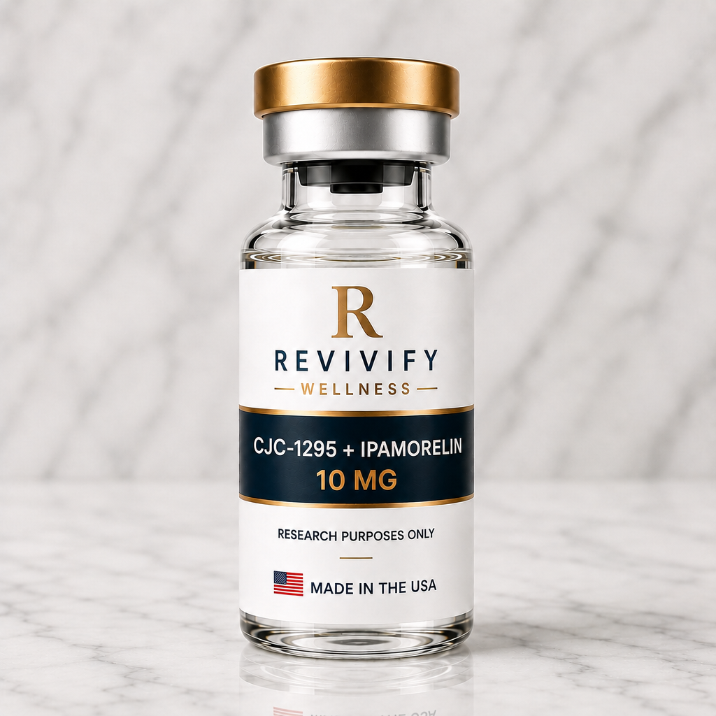 CJC-1295 + Ipamorelin research peptide vial, Revivify Wellness