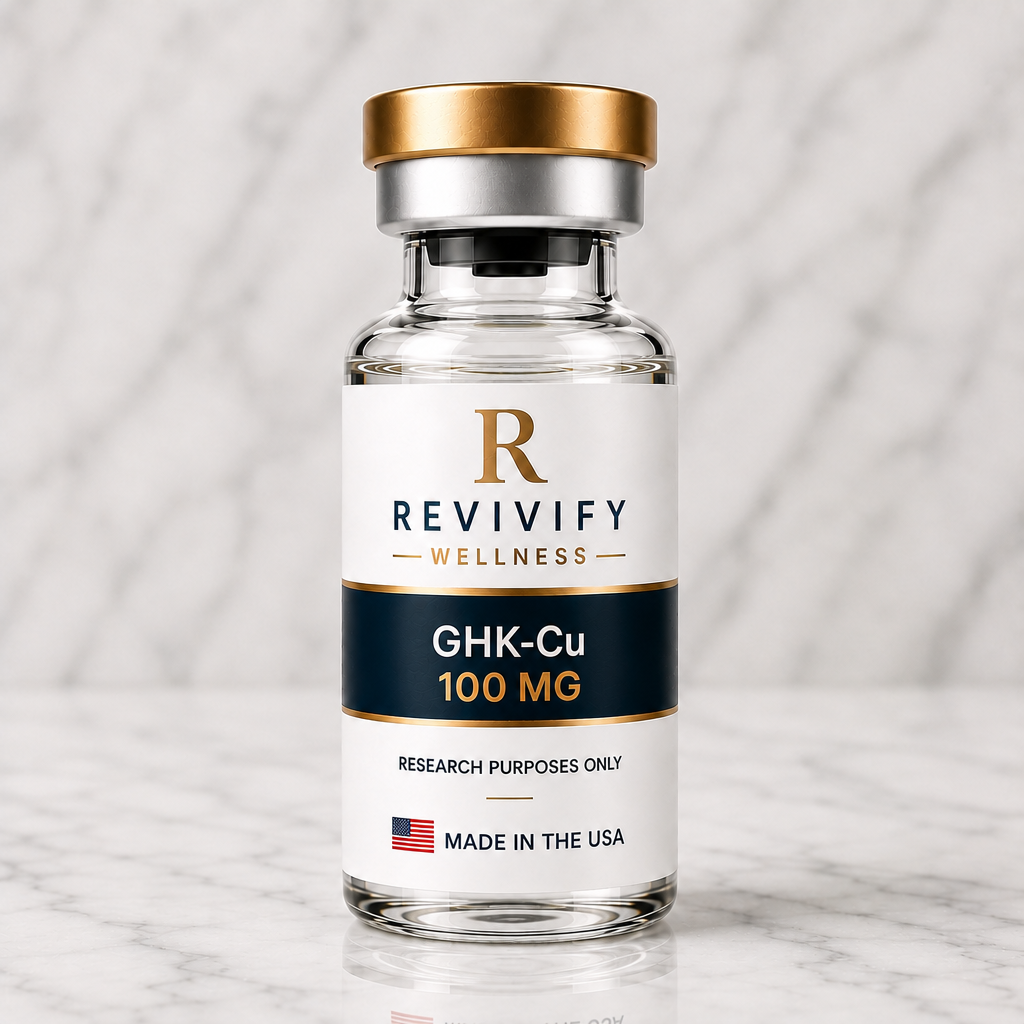 Skin research peptide vial, Revivify Wellness