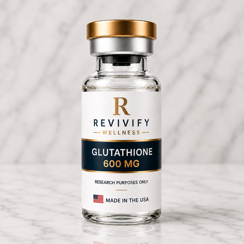 Glutathione research peptide vial, Revivify Wellness