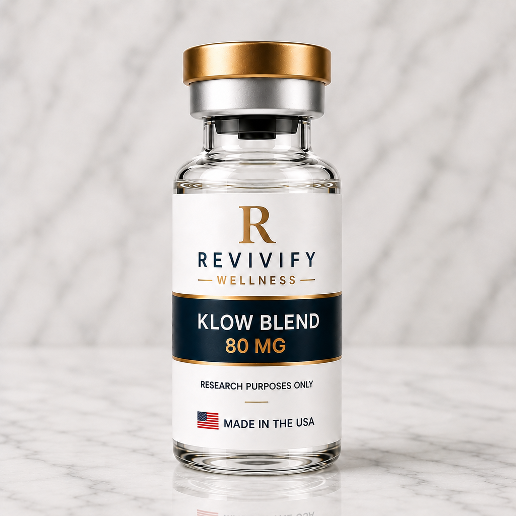 Klow Blend research peptide vial, Revivify Wellness