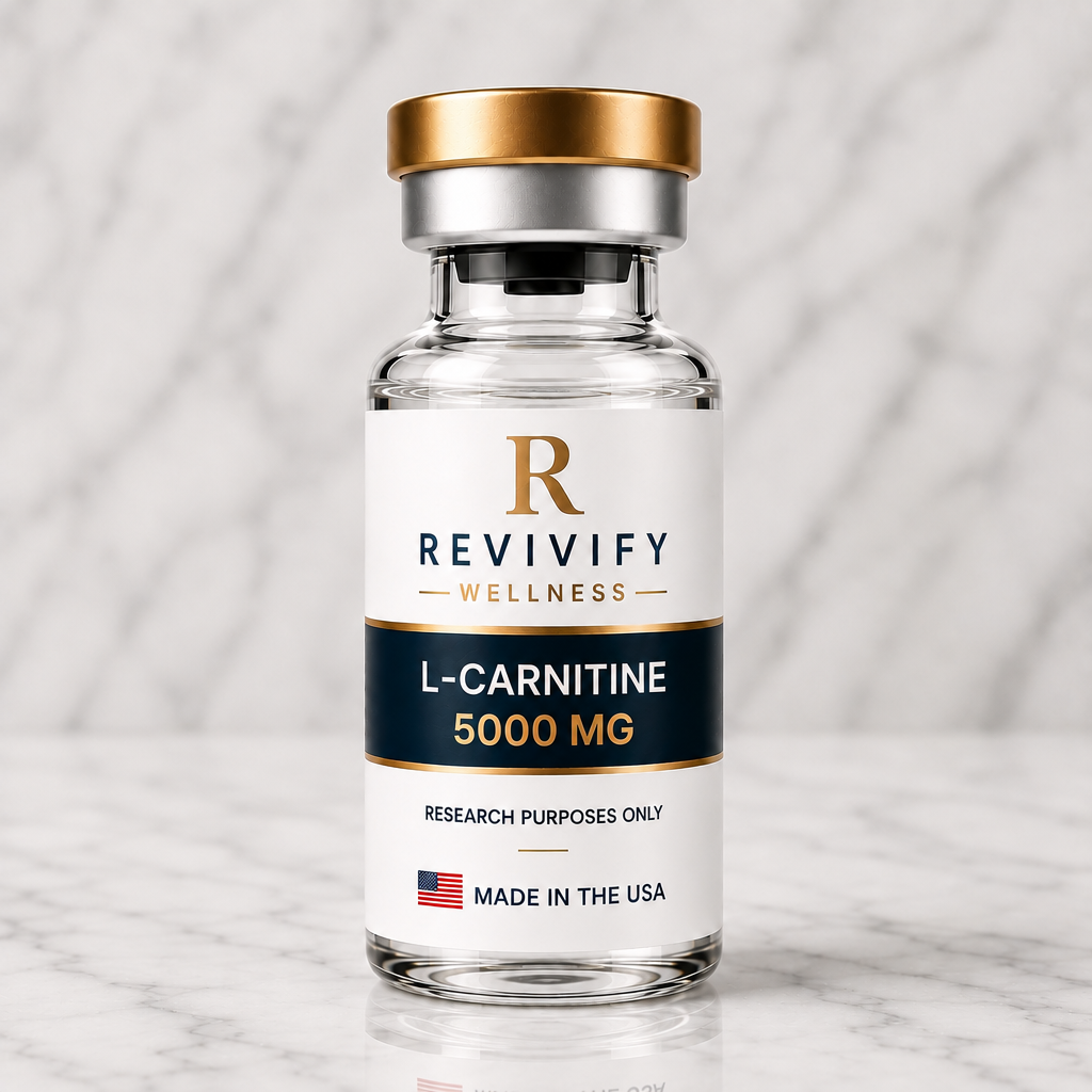 L-Carnitine research peptide vial, Revivify Wellness